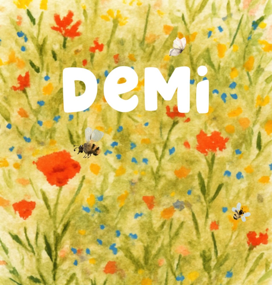 Geboortekaartje veldbloemen en poppies Demi