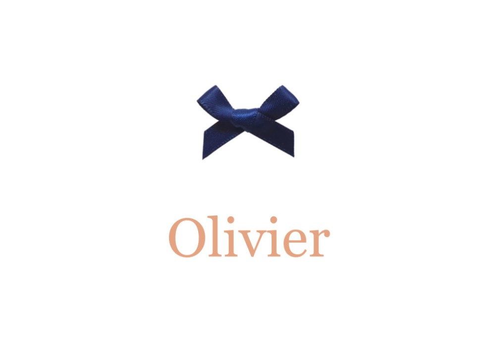 Klassiek geboortekaartje Oud Hollands papier Olivier