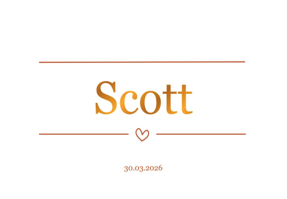 Stoer geboortekaartje op duurzaam papier Scott