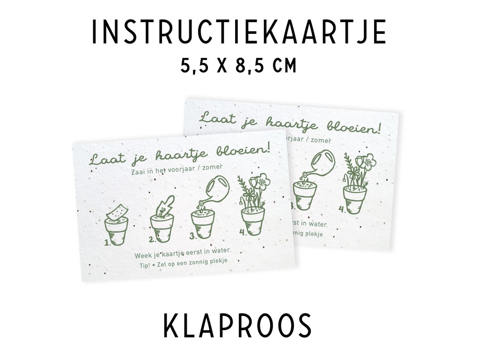 Groeipapier instructie kaartje - groeipapier Klaproos