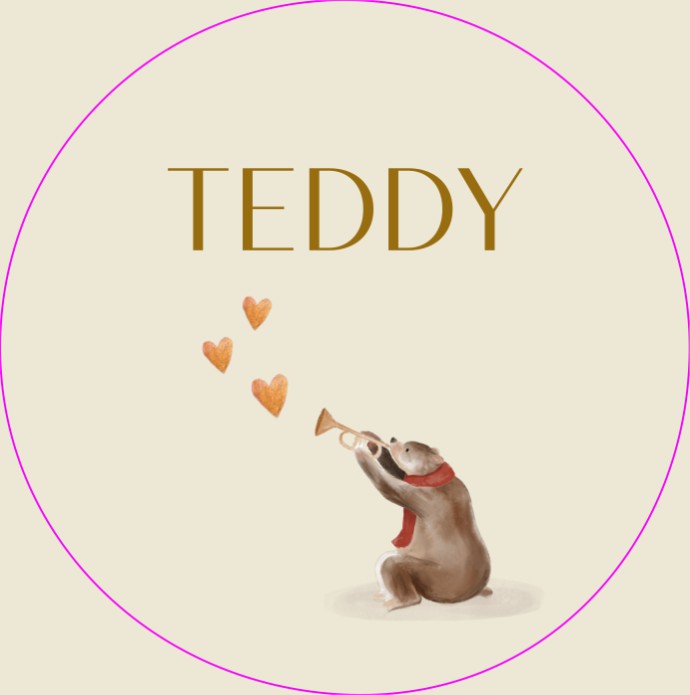 Behangcirkel ø100cm - Teddy