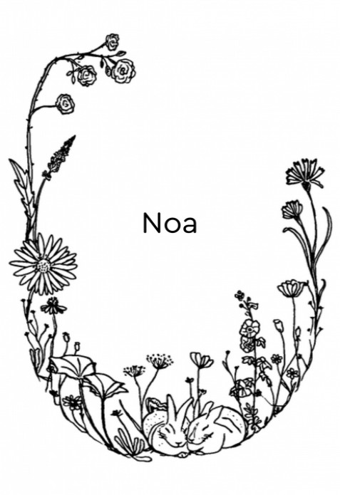 Natuur llustratie op handgeschept papier Noa