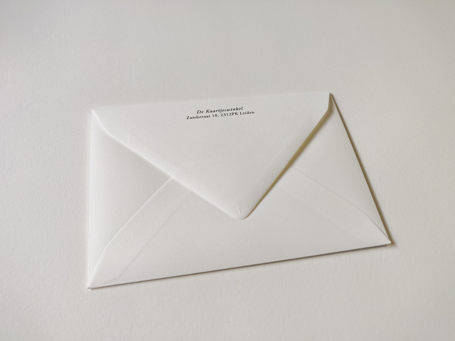 Bedrukking flap envelop - zwart