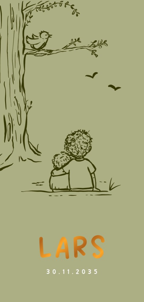 Geboortekaartje broertjes en natuur