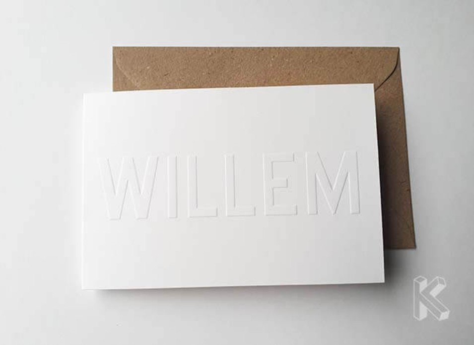 Geboortekaartje met preeg Willem