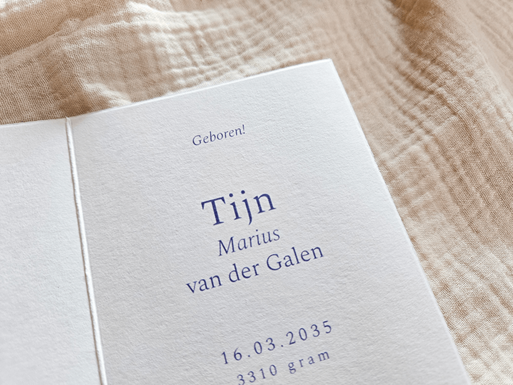 Geboortekaartje met broer en zus lijntekening Tijn