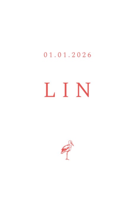 Klassiek geboortekaartje Lin