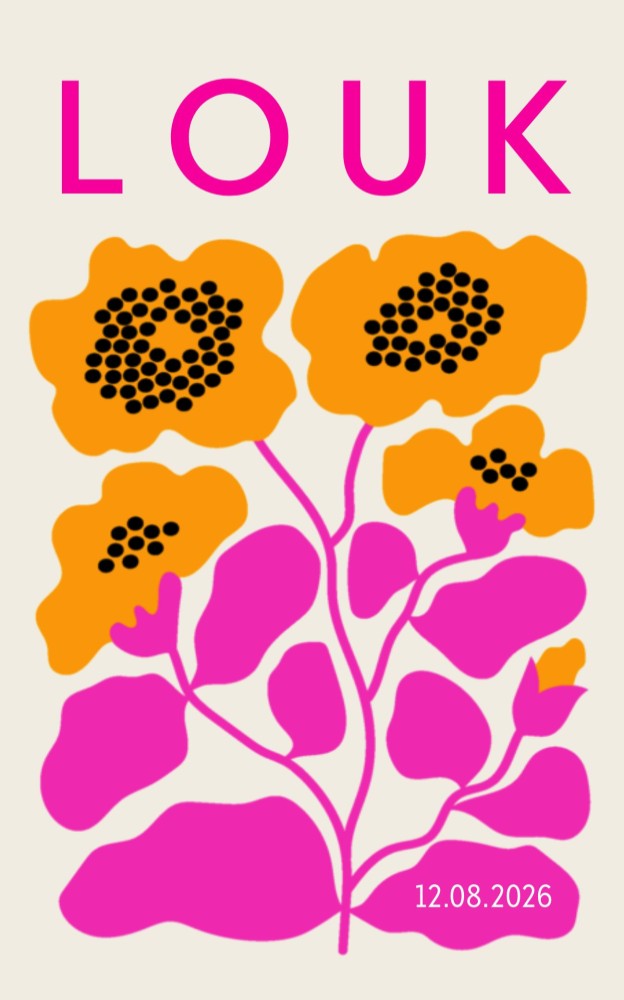 Kleurrijk geboortekaartje met colorblocking Louk