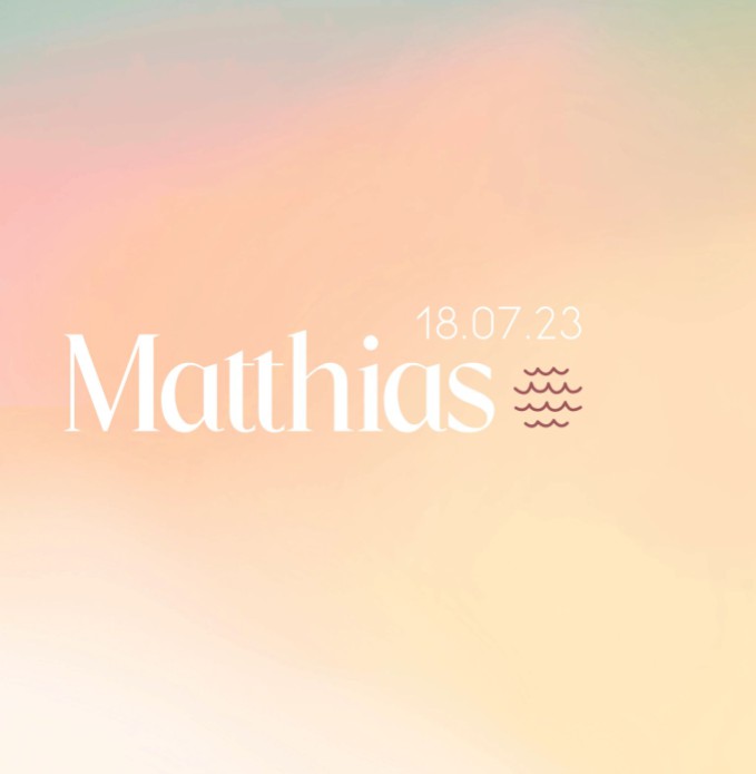 Geboortekaartje met kleurrijk verloop Matthias