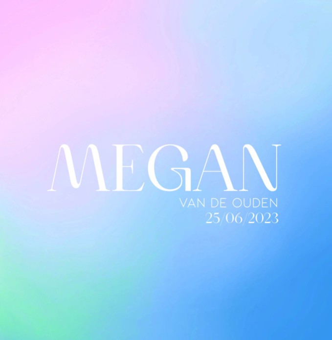 Geboortekaartje met kleurverloop Megan