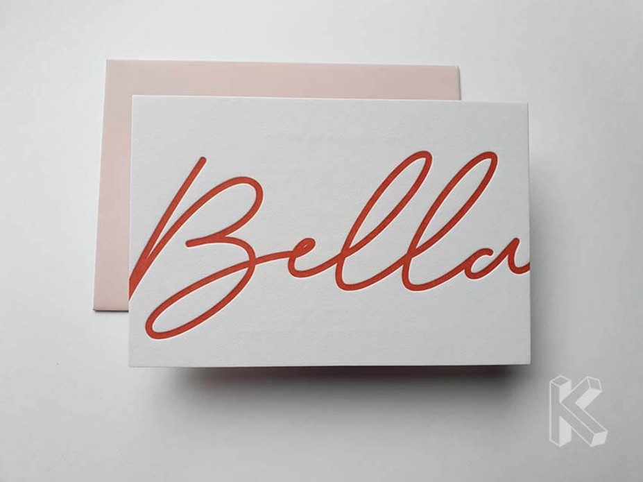 Voorbeeldkaart • Letterpress Bella