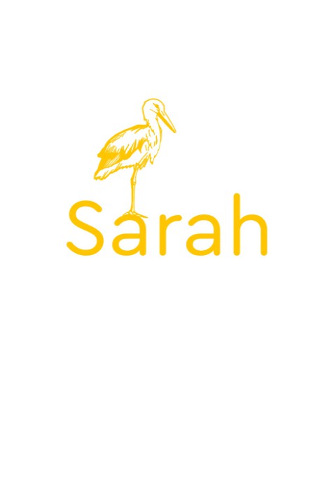 Letterpress met klassieke ooievaar Sarah