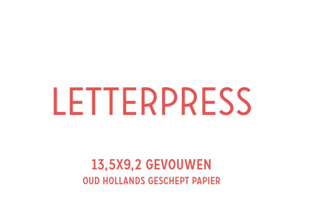 Letterpress Oud Hollands geschept papier 13,5x9,2