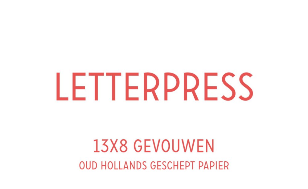 Letterpress Oud Hollands geschept papier 13x8