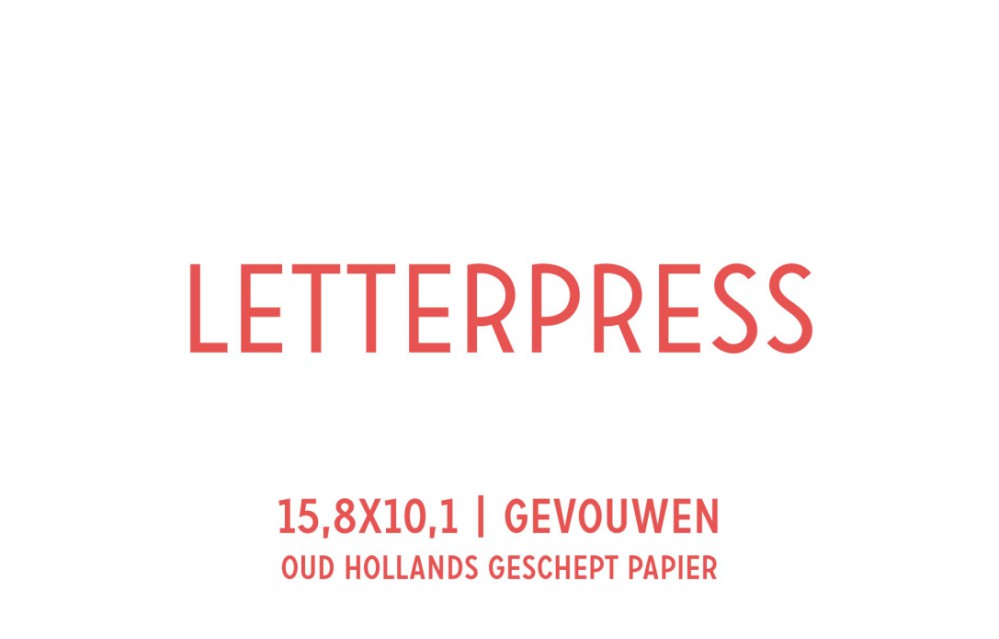 Letterpress | Oud Hollands geschept papier | 15,8X10,1