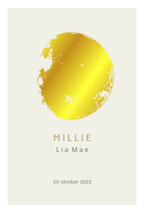 Maanstand folie geboortekaartje Millie