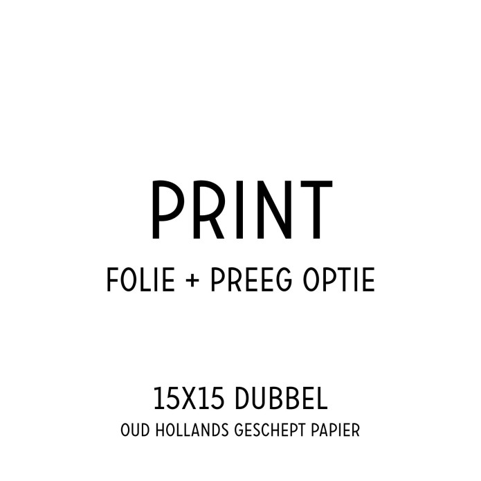 Oud Hollands geschept papier | 15x15 cm | Dubbele kaart