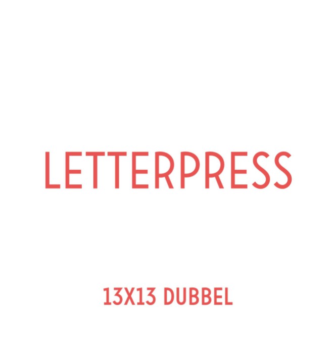 Letterpress | 13x13 gevouwen