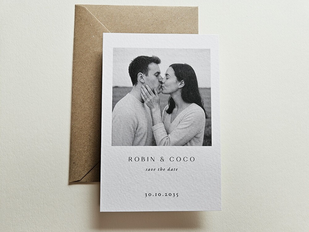 Save the date met foto Robin en Coco