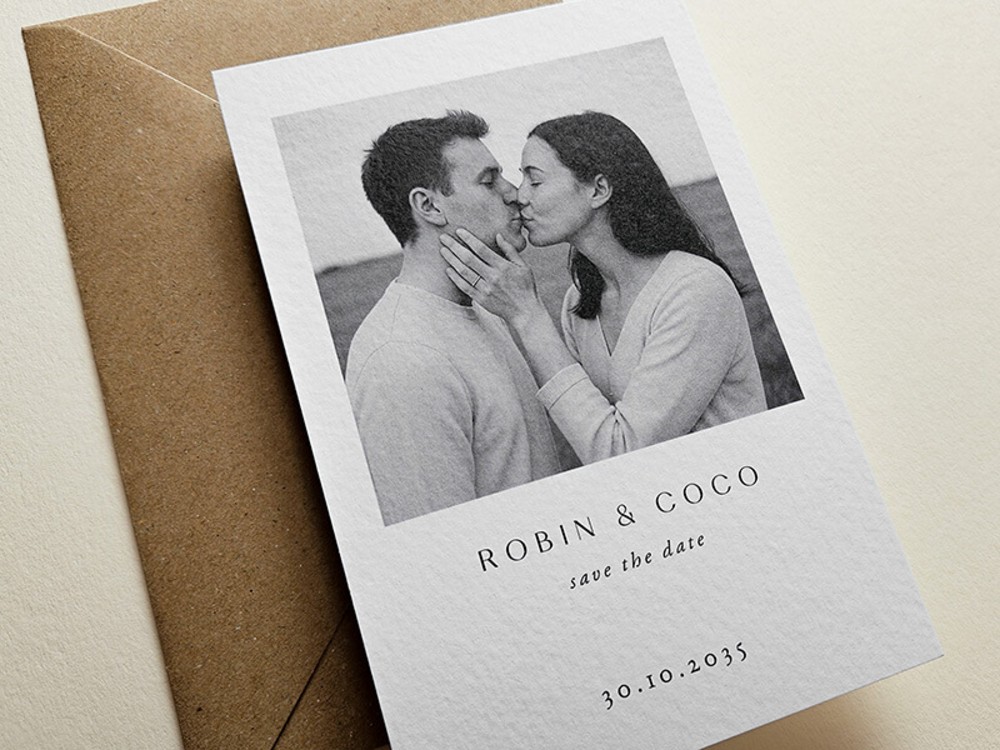 Save the date met foto Robin en Coco