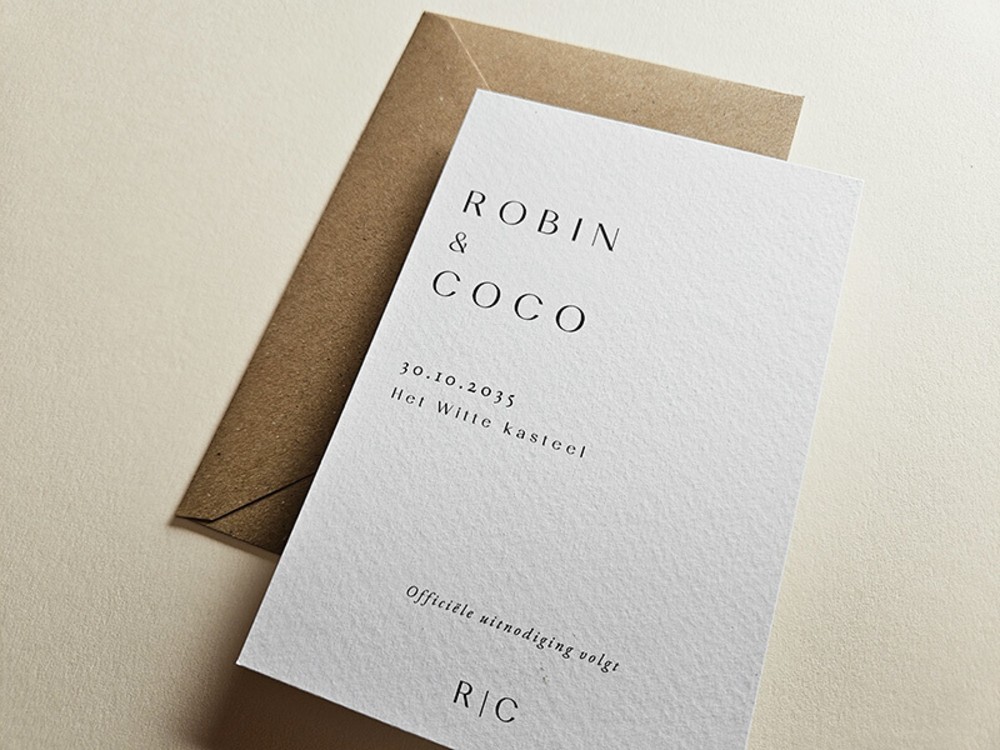 Save the date met foto Robin en Coco