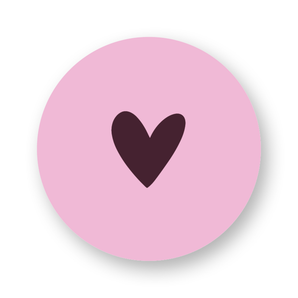 Sluitsticker - Hartje brodeuaxrood-roze