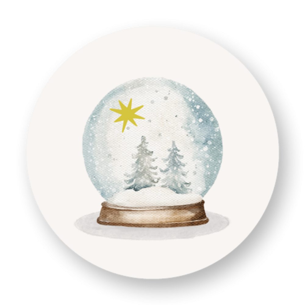 Sticker met sneeuwbol