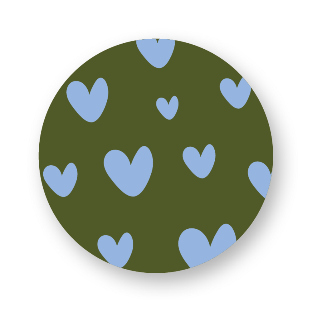 Sticker met hartjes blauw-groen