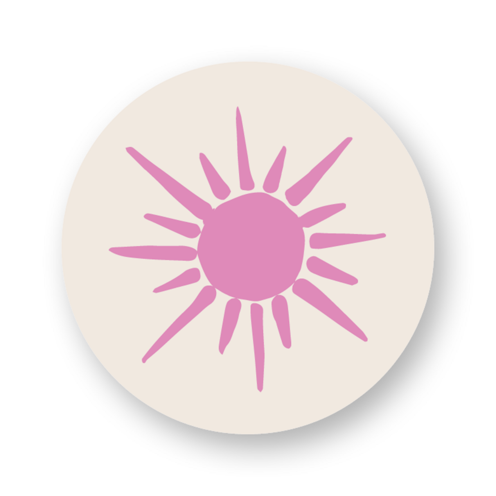 Sticker zon roze