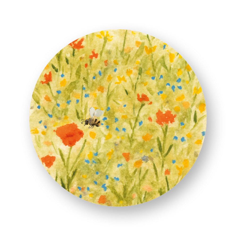 Sticker gras en bloemen
