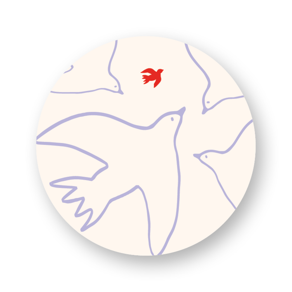 Sticker lijntekening vogels