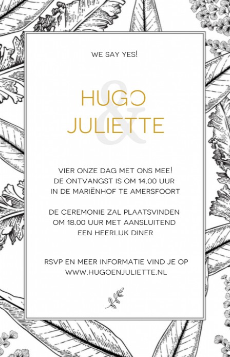 Print en folie trouwkaart - Hugo en Juliette