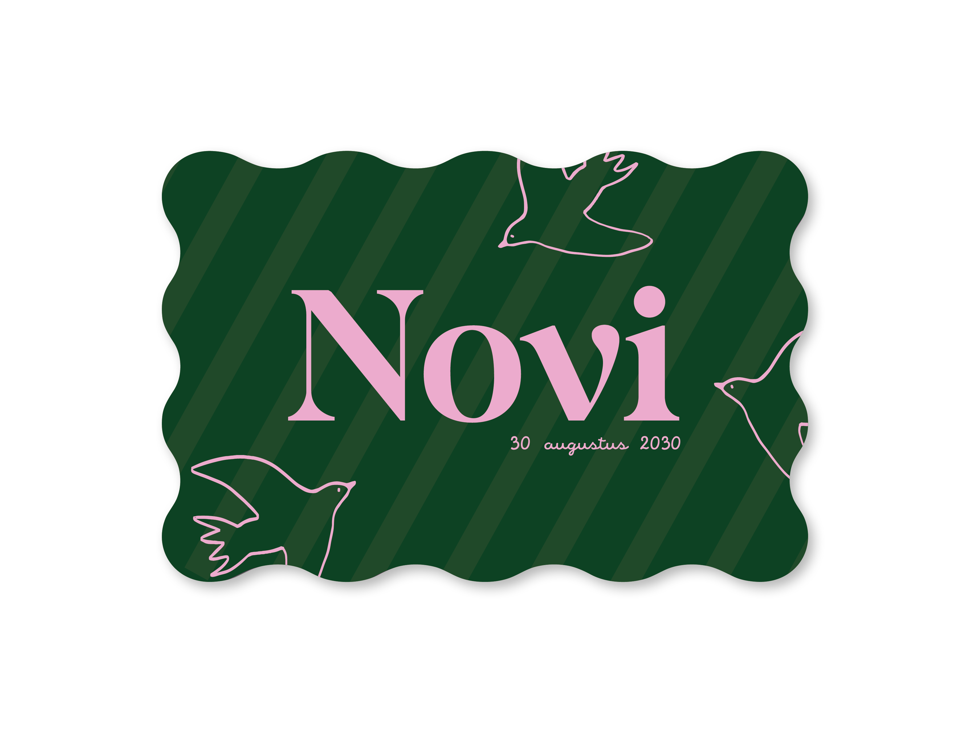 Modern geboortekaartje 2025 golvende rand