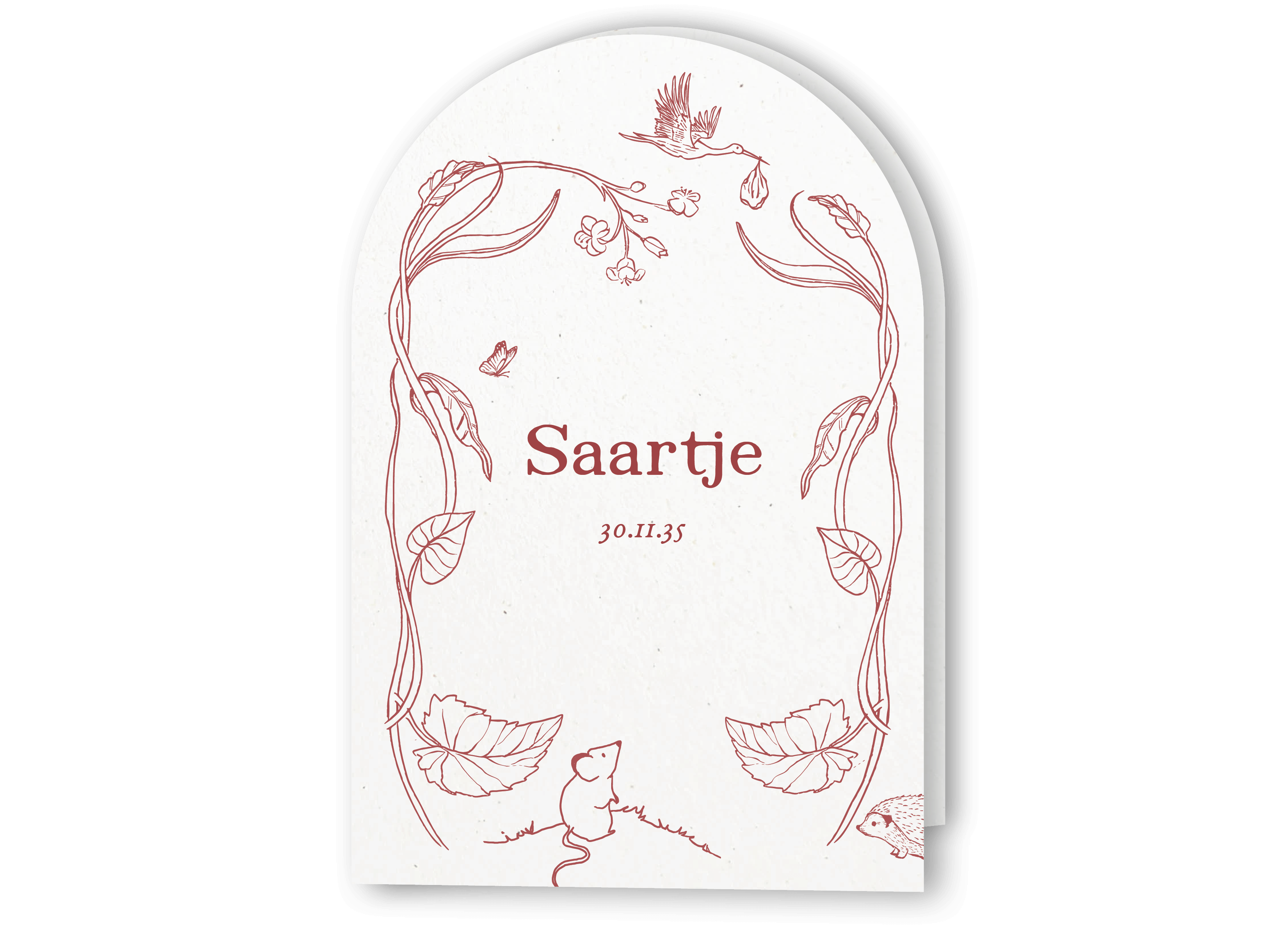 minimalistisch geboortekaartje 2025 ronde hoeken